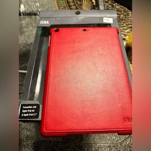 Red leather Ipad case/cover.   Fits Ipad air and Ipad 9.7inch.  Brand new